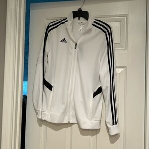 Adidas striped white jacket